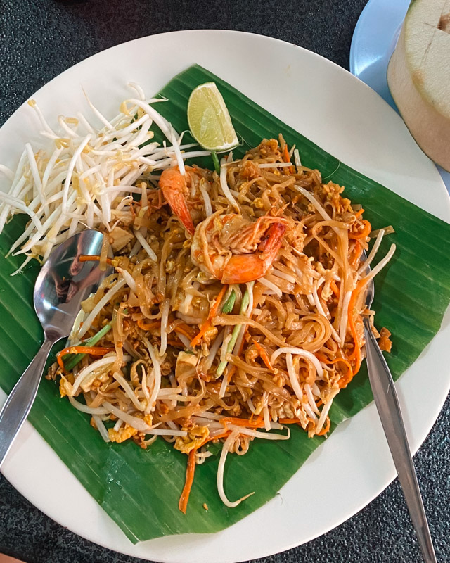 Picture of a delicious Pad Thai, one of the most famous Thai Dishes